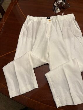 Talbots White linen pants